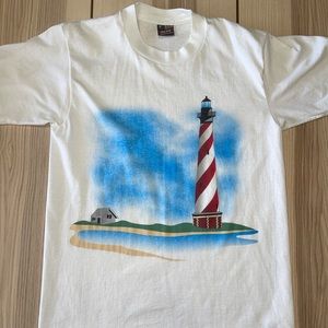 Vintage 90s Lighthouse Ocean House Portrait Shirt‎